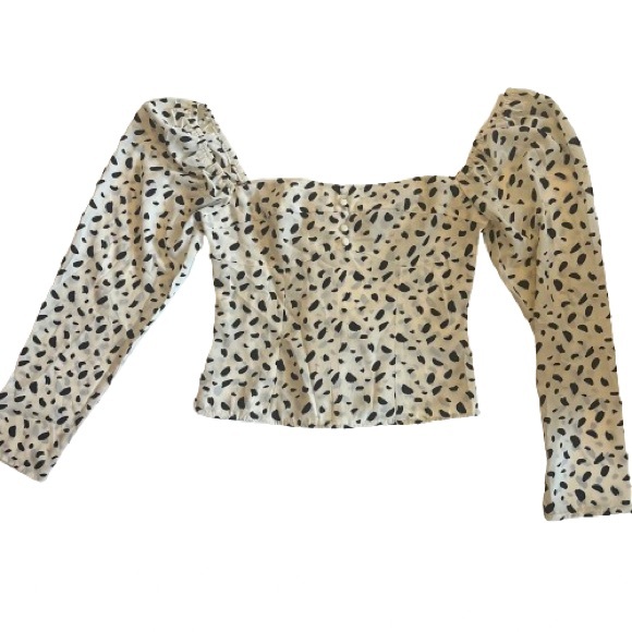 Commense Fitted Long Sleeve Square Neck Floral Top never worn - Picture 3 of 5